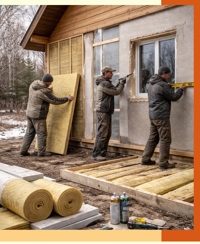 Утепление дачного дома в Волгодонске от 5198 руб/м2 — недорого | ТепломастерВгн