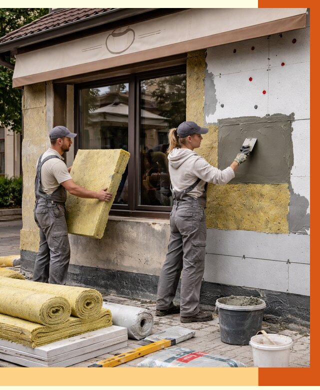 Утепление кафе в Волгодонске от 4596 руб/м2 — комплексно под ключ | ТепломастерВгн